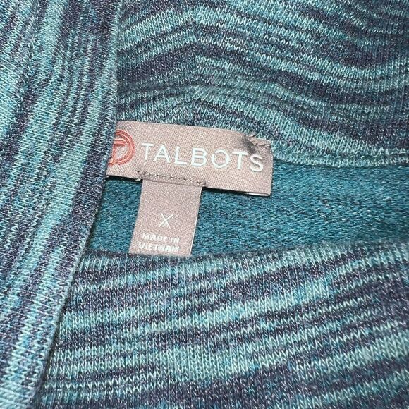Talbots Sweater Womens Size 0X Blue Turtleneck Long Sleeve Cotton Polyester - Picture 3 of 4